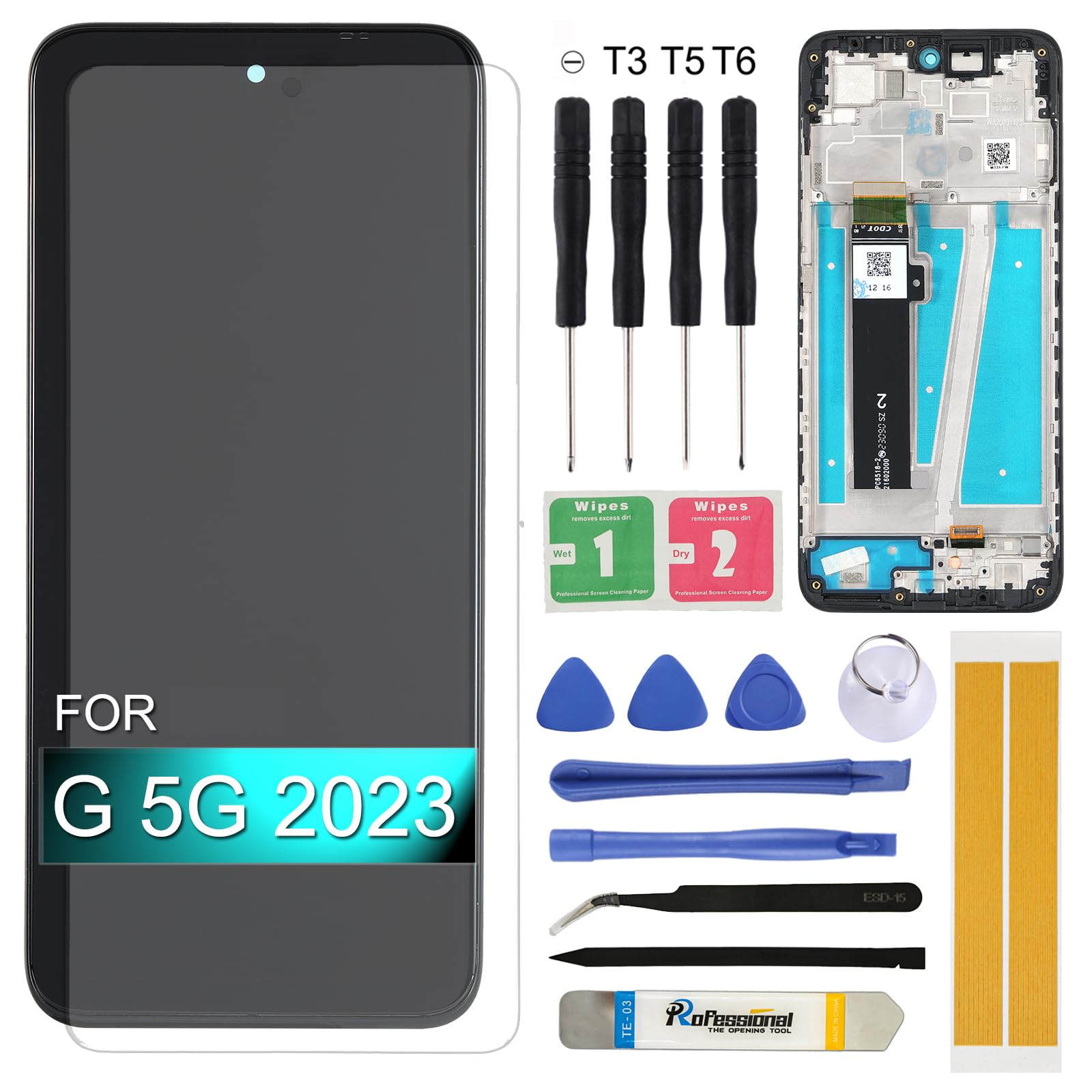 Amazon.com: Screen Replacement for Moto G 5G 2023 6.5'' XT2313-3